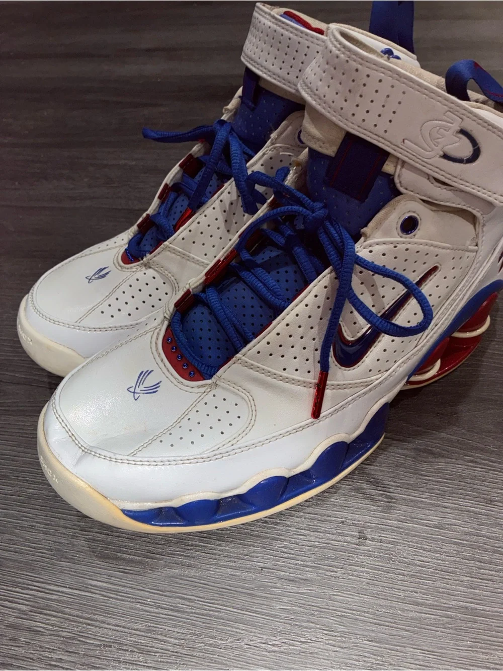 Nike White, Blue & Red High-Top Sneakers